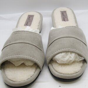 Daniel green Dormie sherpa gray suede slide house shoe with faux fur bed in 8.5N